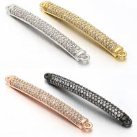 Cubic Zirconia Micro Pave Brass Connector, plated, micro pave cubic zirconia & 1/1 loop Approx 1mm 