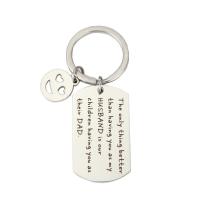 Stainless Steel Key Chain, plated, Unisex, silver color, 22*39mm 