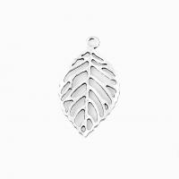 Pendentifs feuilles en alliage de zinc , Placage, DIY, argent, 49*27mm Vendu par sac