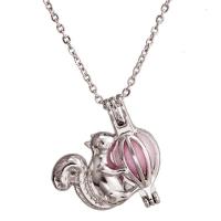 Stainless Steel Floating Locket Necklace, plated, fashion jewelry & for woman, silver color, 29*28mm .6 Inch 