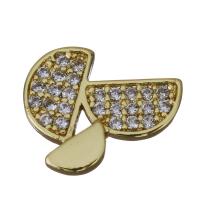 Brass Jewelry Finding, gold color plated, micro pave cubic zirconia 