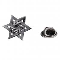 Messing Kragen Brosche, Hexagram, Pistole schwarz plattiert, Modeschmuck & unisex, 20mm, verkauft von PC