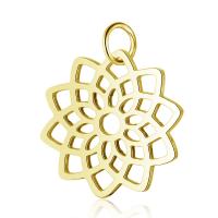 Edelstahl Blume Anhänger, plattiert, hohl, keine, 16.5x19mm, 5PCs/Menge, verkauft von Menge