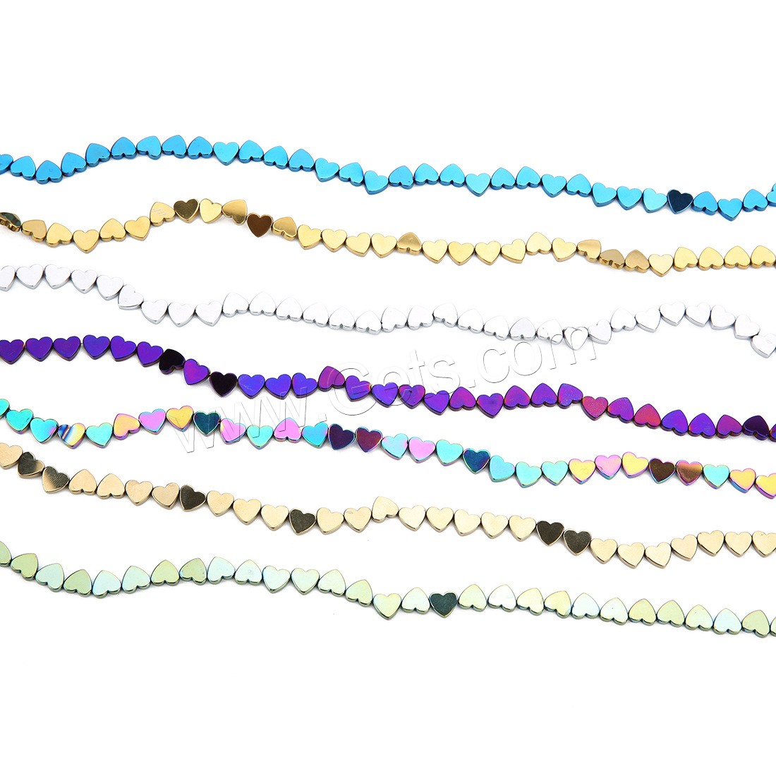 Abalorios de acero inoxidable, Corazón, chapado, diverso tamaño para la opción, más colores para la opción, agujero:aproximado 1mm, Vendido por Sarta