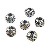 Rhinestone Zinc Alloy Beads, plated, DIY & with rhinestone 11*10mm Approx 5mm 