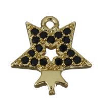 Cubic Zirconia Micro Pave Brass Pendant, gold color plated, micro pave cubic zirconia Approx 1mm 