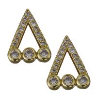 Brass Jewelry Finding, gold color plated, micro pave cubic zirconia 