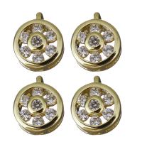 pièces de pendentif en laiton, Placage de couleur d'or, pavé de micro zircon Vendu par PC