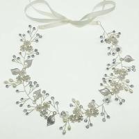 Zinc Alloy Headband, plated, for bridal & enamel & with rhinestone 