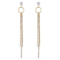 Zinc Alloy Tassel Earring, plated, fashion jewelry & for woman & with rhinestone 