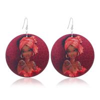 bois Boucle d'oreille goutte, Placage, bijoux de mode & pour femme, rouge Vendu par lot