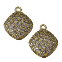 Cubic Zirconia Micro Pave Brass Pendant, gold color plated, micro pave cubic zirconia Approx 1.5mm 