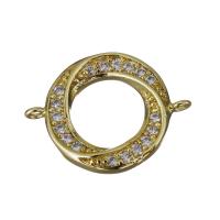 Cubic Zirconia Micro Pave Brass Connector, gold color plated, micro pave cubic zirconia & 1/1 loop Approx 1.5mm 