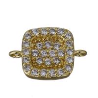 Cubic Zirconia Micro Pave Brass Connector, gold color plated, micro pave cubic zirconia & 1/1 loop Approx 1mm 