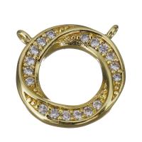 Cubic Zirconia Micro Pave Brass Pendant, gold color plated, micro pave cubic zirconia & double-hole Approx 1mm 