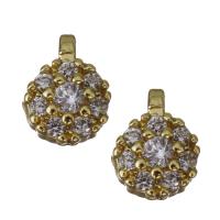 Cubic Zirconia Micro Pave Brass Pendant, gold color plated, micro pave cubic zirconia Approx 1mm 