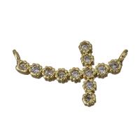 Cubic Zirconia Micro Pave Brass Connector, gold color plated, micro pave cubic zirconia & 1/1 loop Approx 1mm 