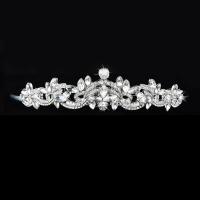 Bridal Tiaras, Zinc Alloy, silver color plated, for woman & with rhinestone 