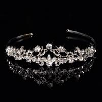 Bridal Tiaras, Zinc Alloy, silver color plated, for woman & with rhinestone 