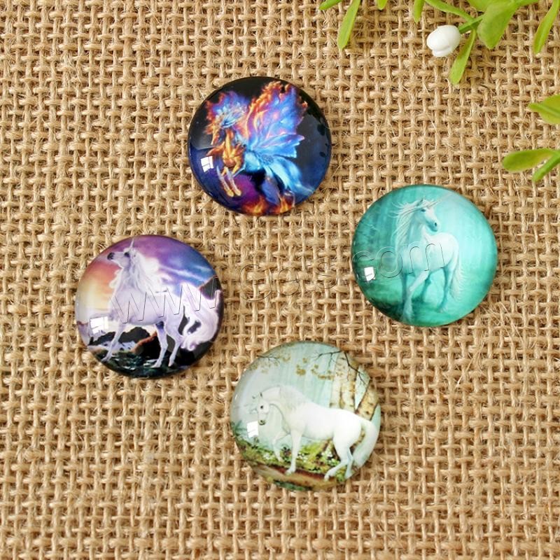 Time Gem Cabochon, Glass, with Paper, time gem jewelry & different size for choice & flat back & mixed, Sold By PC