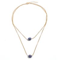 Zinc Alloy Necklace, plated, Double Layer & for woman, golden 