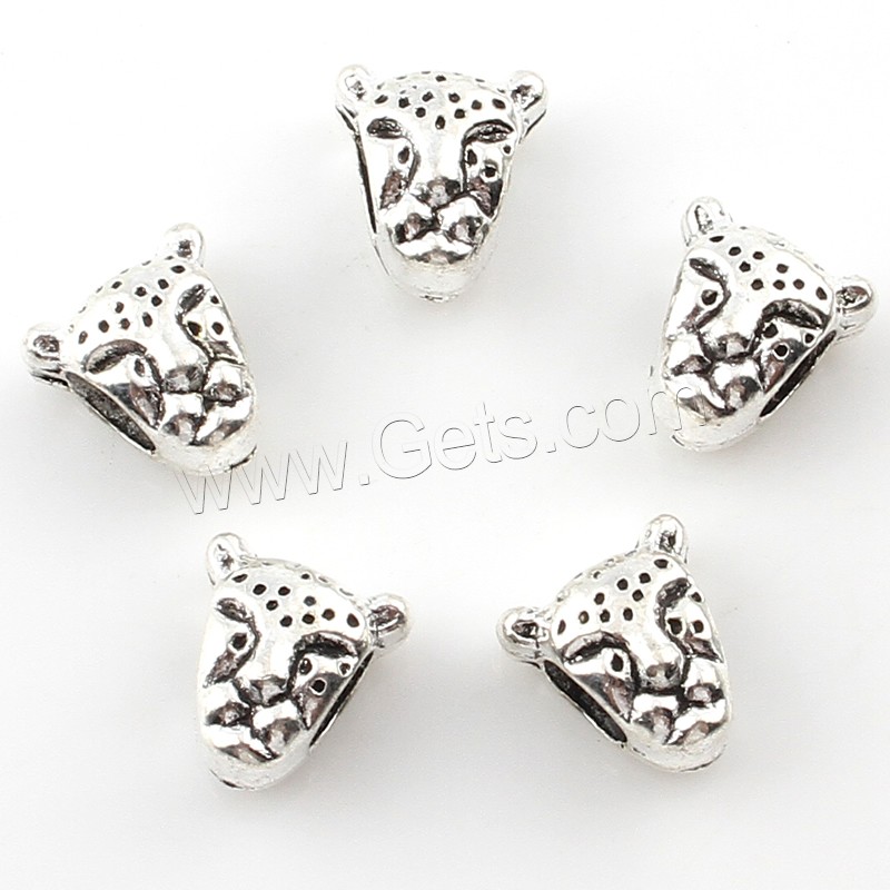 Zinklegierung Tier Perlen, Leopard, plattiert, großes Loch, keine, 10x10x8mm, Bohrung:ca. 5mm, ca. 166PCs/Tasche, verkauft von Tasche