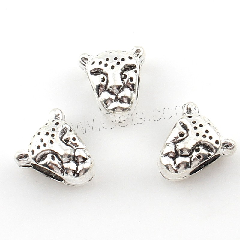 Zinklegierung Tier Perlen, Leopard, plattiert, großes Loch, keine, 10x10x8mm, Bohrung:ca. 5mm, ca. 166PCs/Tasche, verkauft von Tasche