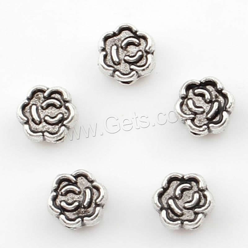 Abalorios de Aleación de Zinc en Forma Flor, chapado, más colores para la opción, 6x6x3mm, agujero:aproximado 1mm, aproximado 1250PCs/Bolsa, Vendido por Bolsa