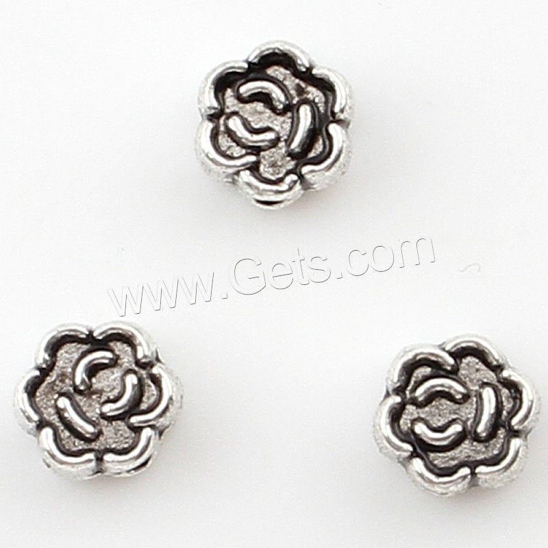 Abalorios de Aleación de Zinc en Forma Flor, chapado, más colores para la opción, 6x6x3mm, agujero:aproximado 1mm, aproximado 1250PCs/Bolsa, Vendido por Bolsa