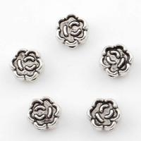 Abalorios de Aleación de Zinc en Forma Flor, chapado, más colores para la opción, 6x6x3mm, agujero:aproximado 1mm, aproximado 1250PCs/Bolsa, Vendido por Bolsa