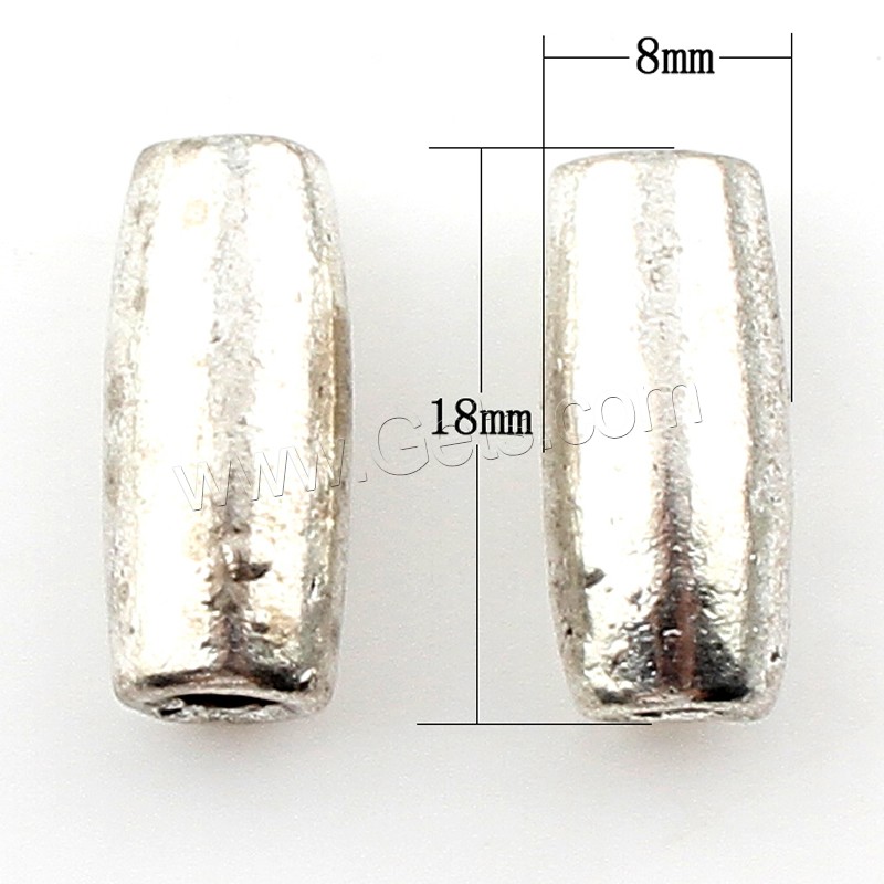 Perles de gros trou en alliage de zinc, Placage, DIY, plus de couleurs à choisir, 8x18x8mm, Trou:Environ 6mm, Environ 100PC/sac, Vendu par sac