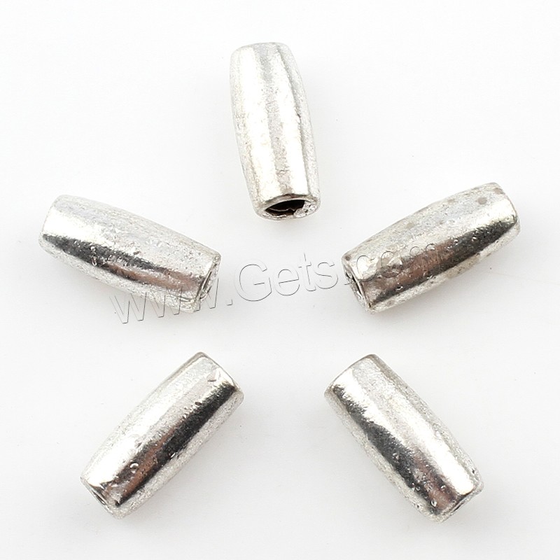 Perles de gros trou en alliage de zinc, Placage, DIY, plus de couleurs à choisir, 8x18x8mm, Trou:Environ 6mm, Environ 100PC/sac, Vendu par sac