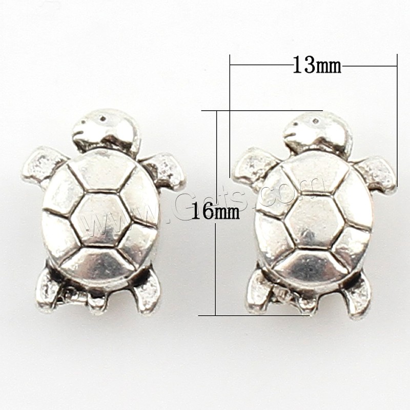 Zinklegierung Tier Perlen, Schildkröter, plattiert, großes Loch, keine, 13x16x8mm, Bohrung:ca. 5mm, ca. 166PCs/Tasche, verkauft von Tasche