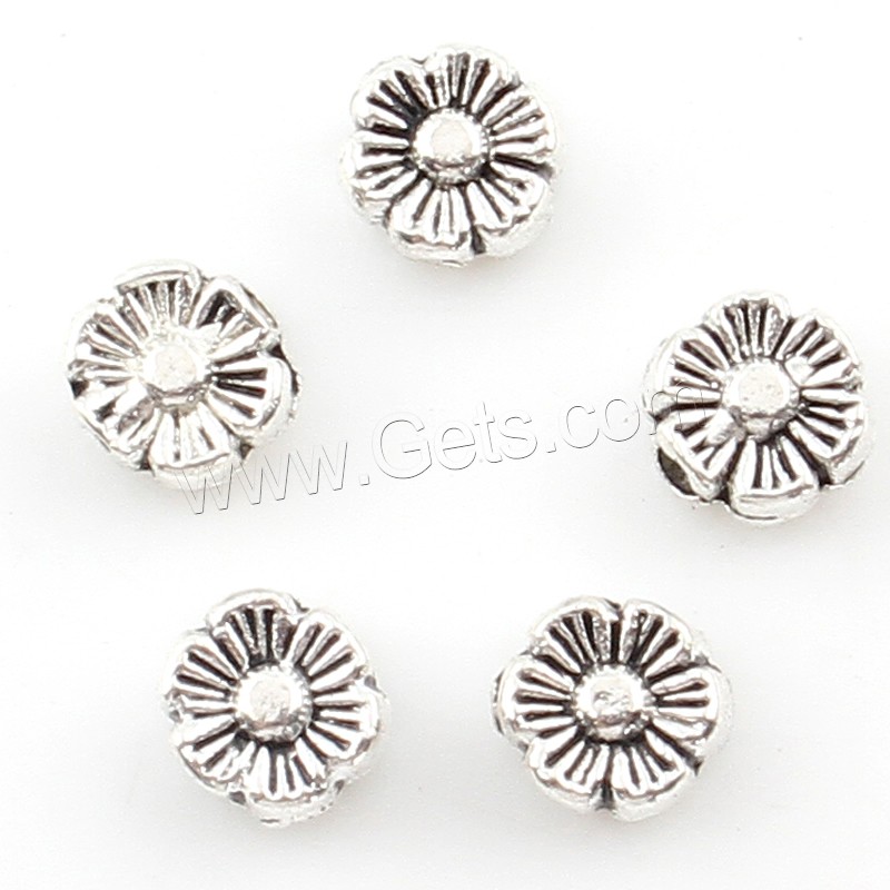 Abalorios de Aleación de Zinc en Forma Flor, chapado, más colores para la opción, 6x6x3mm, agujero:aproximado 1mm, aproximado 1250PCs/Bolsa, Vendido por Bolsa