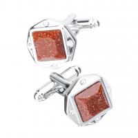 Brass Cufflinks, with Gemstone, plated & Unisex 