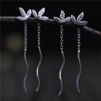 Sterling Silver Thread Through Earrings, 925 Sterling Silver, polished, fashion jewelry & for woman 