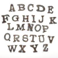 Brief Eisen auf Patch, Stoff, Alphabet-Buchstabe, verschiedene Stile für Wahl & mit Strass, 10PCs/Menge, verkauft von Menge