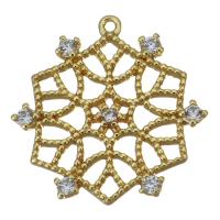 Cubic Zirconia Micro Pave Brass Pendant, gold color plated, micro pave cubic zirconia & hollow Approx 1mm 