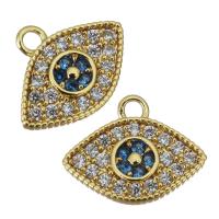 Cubic Zirconia Micro Pave Brass Pendant, Eye, gold color plated, micro pave cubic zirconia Approx 1.5mm 