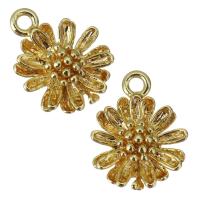 Pendentifs en laiton de fleur, Placage de couleur d'or Environ 1.5mm, Vendu par PC