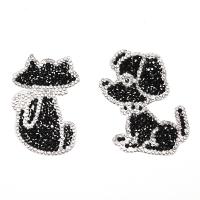 strass pièce rapportée de broderie, animal, Placage, bijoux de mode & DIY & styles différents pour le choix, noire Vendu par lot