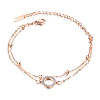 Partículas de acero Pulsera, con 5cm extender cadena, chapado, para mujer & con diamantes de imitación, más colores para la opción, 10.5mm, longitud:aproximado 6.70 Inch, Vendido por Sarta