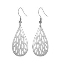 Stainless Steel Drop Earring, Teardrop, plated, for woman & hollow 