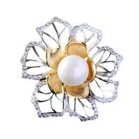 laiton broche, fleur, Placage, pavé de micro zircon & pour femme, plus de couleurs à choisir Vendu par PC