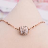 Titanium Steel Jewelry Necklace, with 5cm extender chain, plated & for woman & with rhinestone Inch 