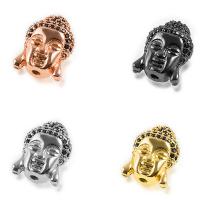 Cubic Zirconia Micro Pave Brass Beads, Buddha, plated, micro pave cubic zirconia Approx 1mm 