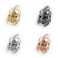 Cubic Zirconia Micro Pave Brass Beads, Helmet, plated, micro pave cubic zirconia Approx 1mm 