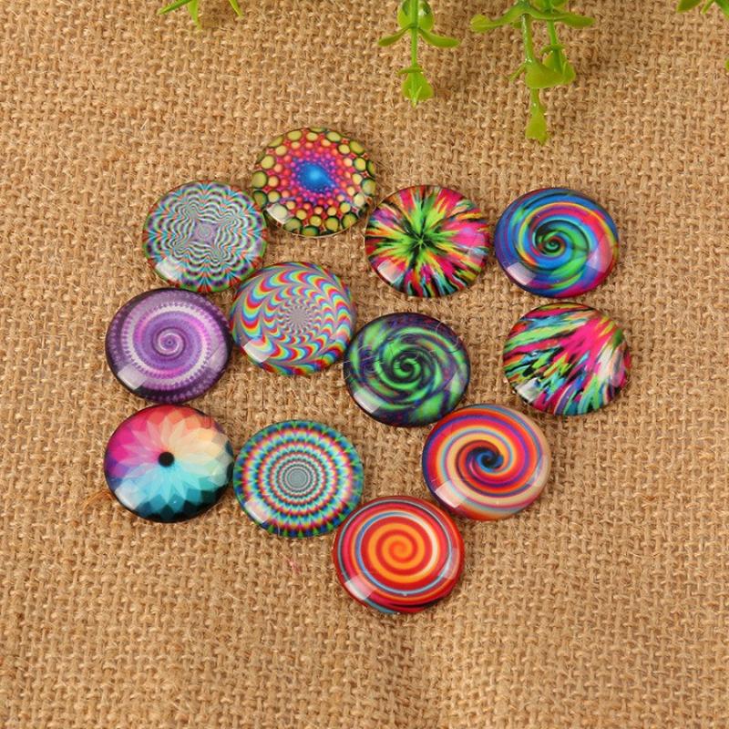 Time Gem Cabochon, Glass, with Paper, time gem jewelry & different size for choice & flat back, mixed colors, Sold By PC