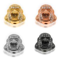 Cubic Zirconia Micro Pave Brass Beads, Buddha, plated, micro pave cubic zirconia Approx 1mm 