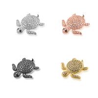 Abalorios Animal de Latón, metal, Tortuga, chapado, micro arcilla de zirconia cúbica, más colores para la opción, 18.8x18.5mm, agujero:aproximado 1mm, 5PCs/Grupo, Vendido por Grupo